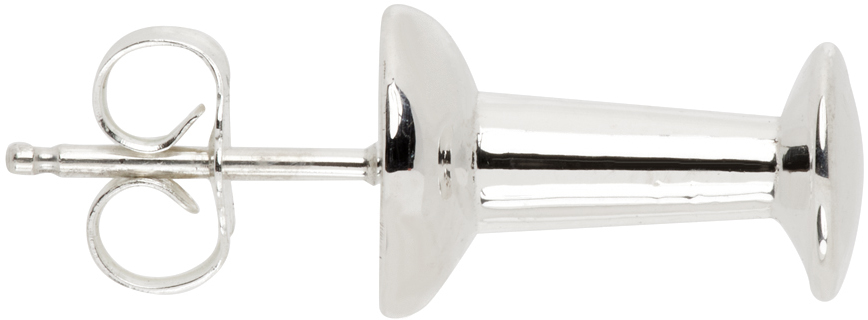 Secret Of Manna Silver Push Pin Single Earring