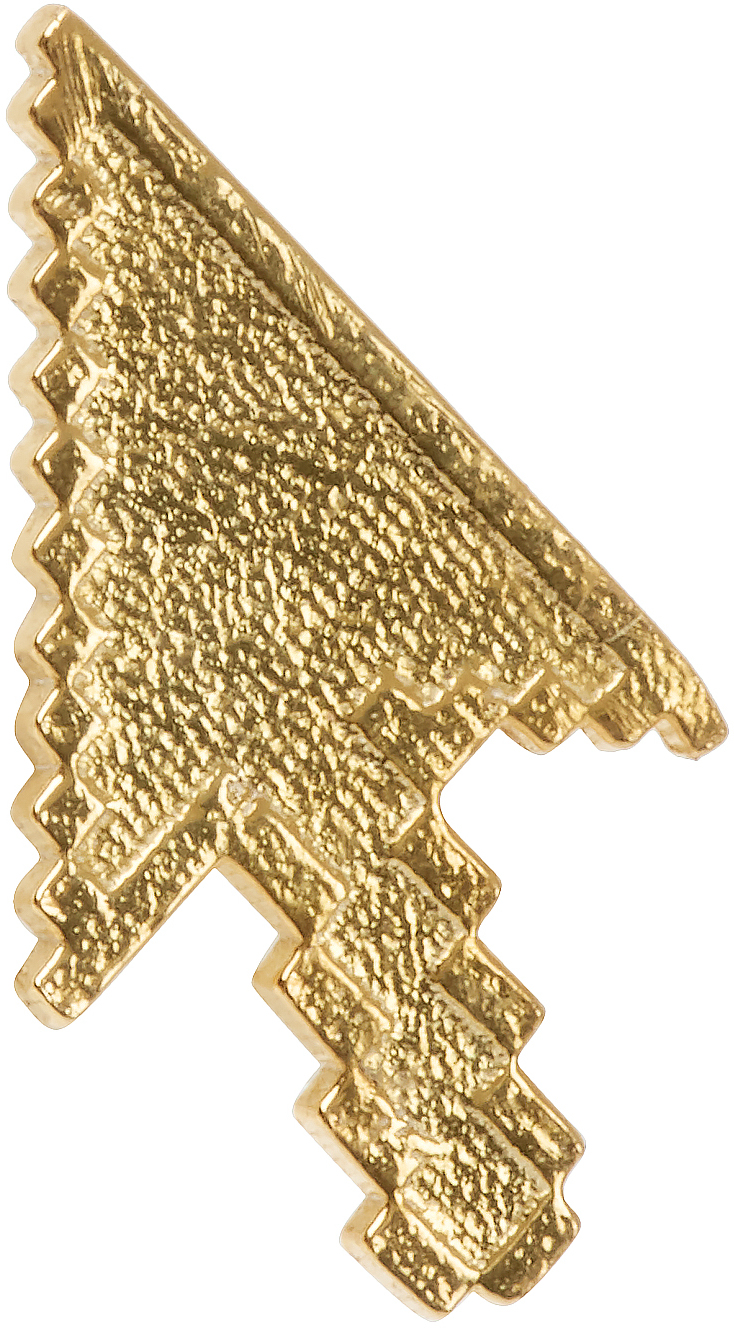 Gold Pixelated Cursor Single Earring
