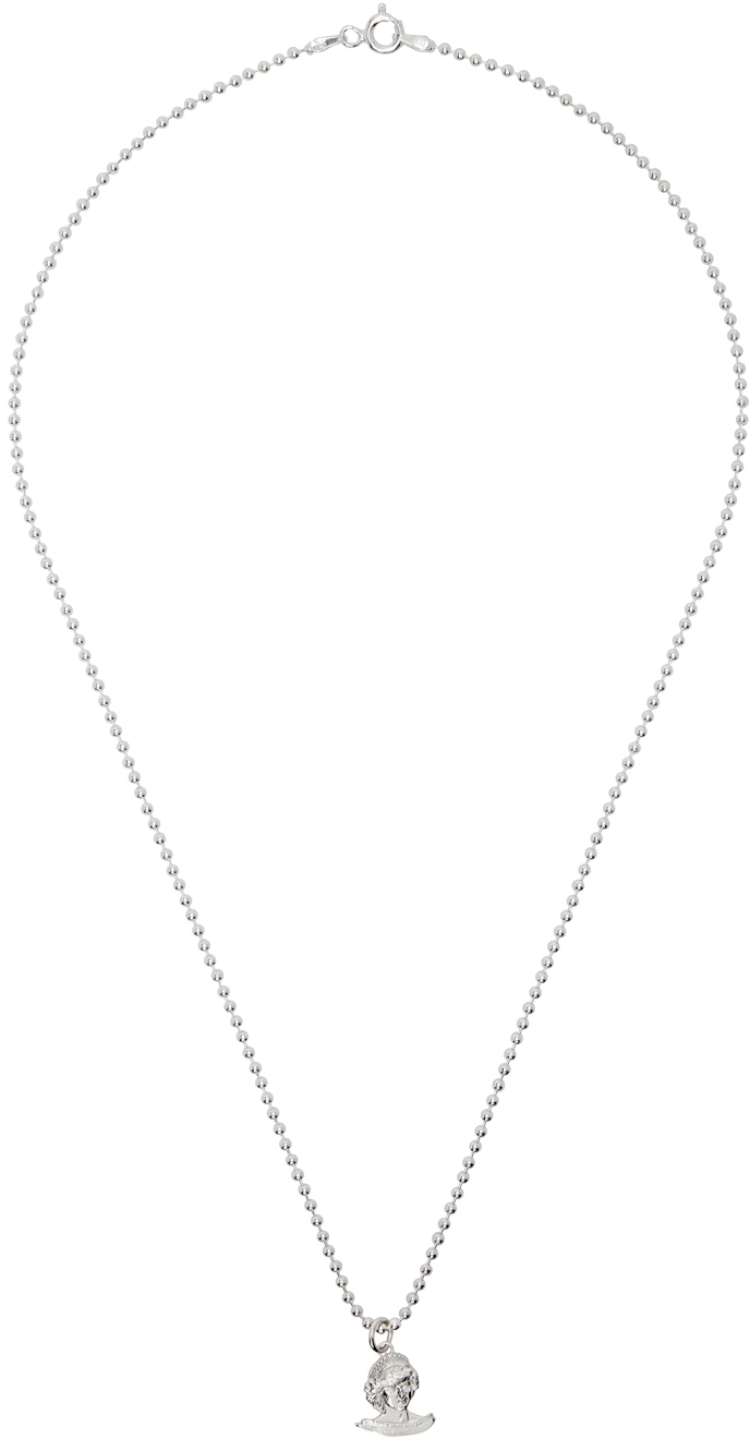 Secret Of Manna Silver Princess Diana Necklace In Metallic