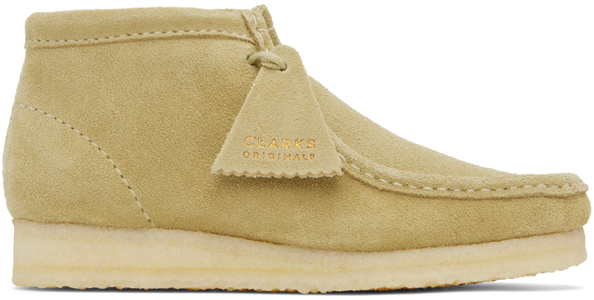 Clarks Originals Taupe Wallabee Boots In Maple Suede