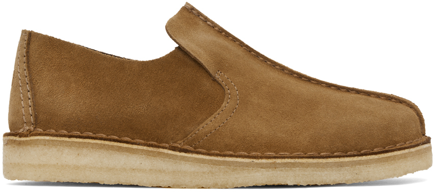 Clarks Originals Tan Desert Mosier Slip-on Loafers In Cola Suede