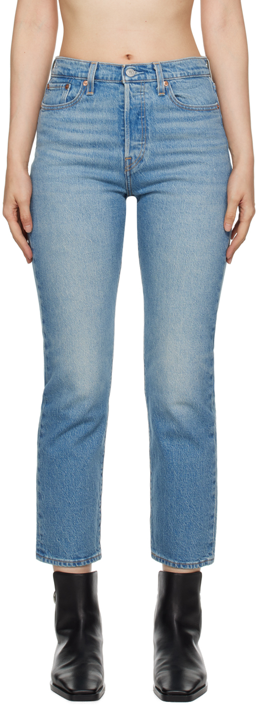 Shop Levi's Blue Wedgie Straight Fit Jeans In Christina