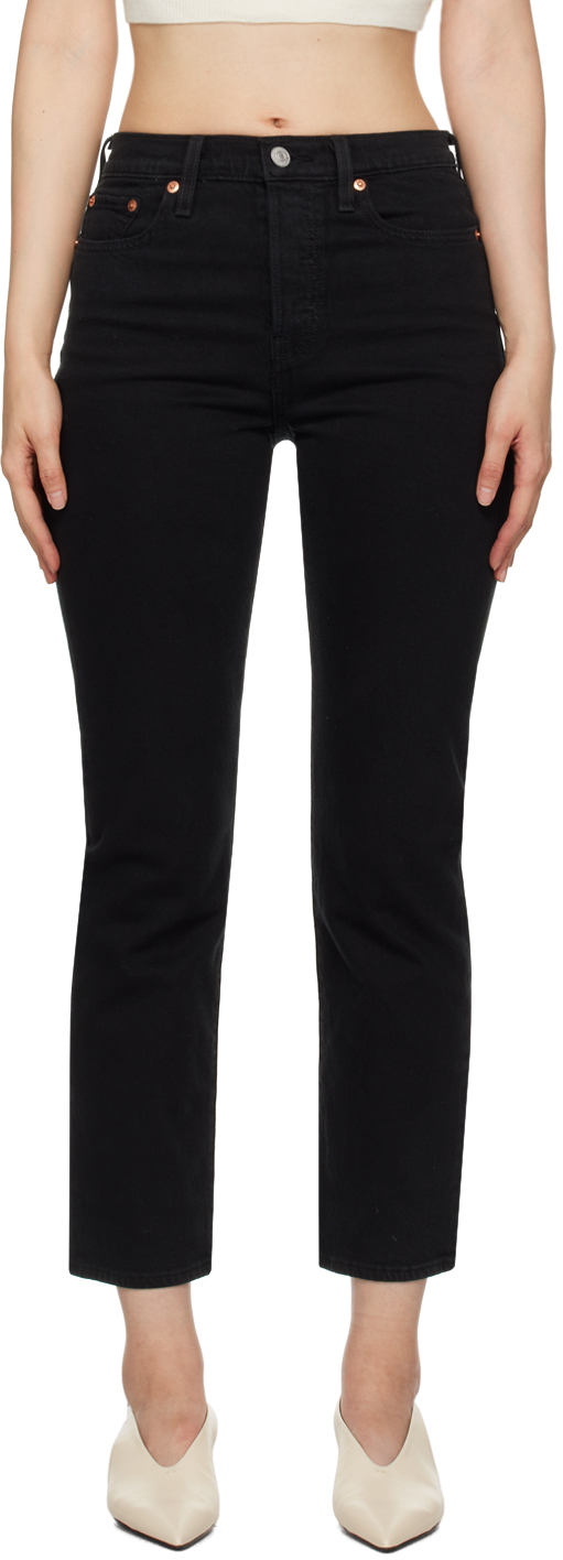 Levi's Black Wedgie Straight Fit Jeans In Black Sprout