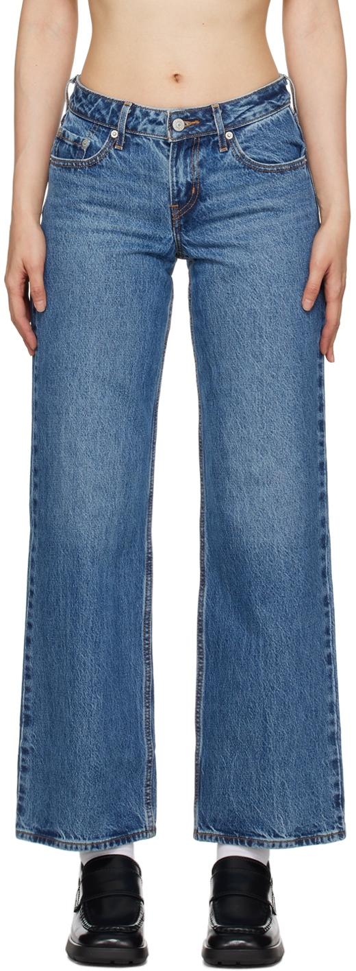 Levi's Blue Low Loose Jeans In Real Recognize Real