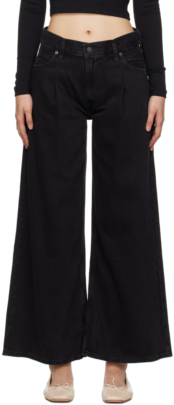 Black Baggy Dad Wide Leg Jeans by Levi's on Sale
