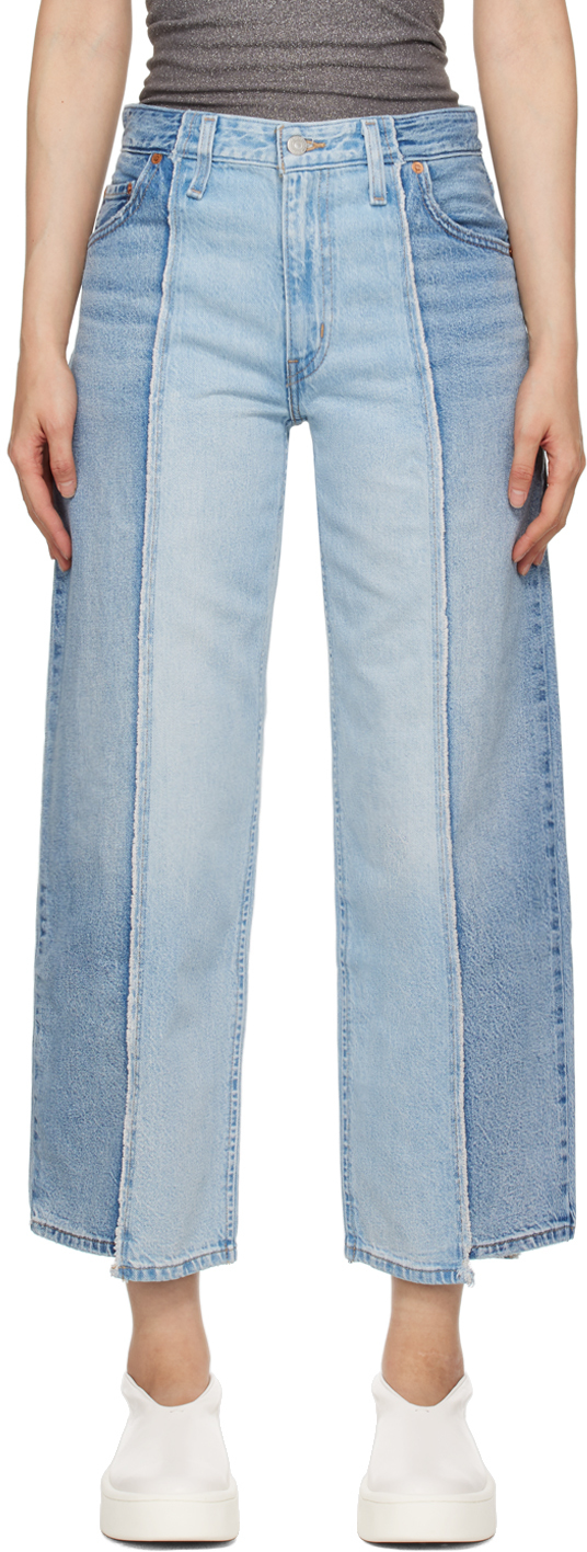 Levi's Blue Recrafted Baggy Dad Jeans In Novel Notion