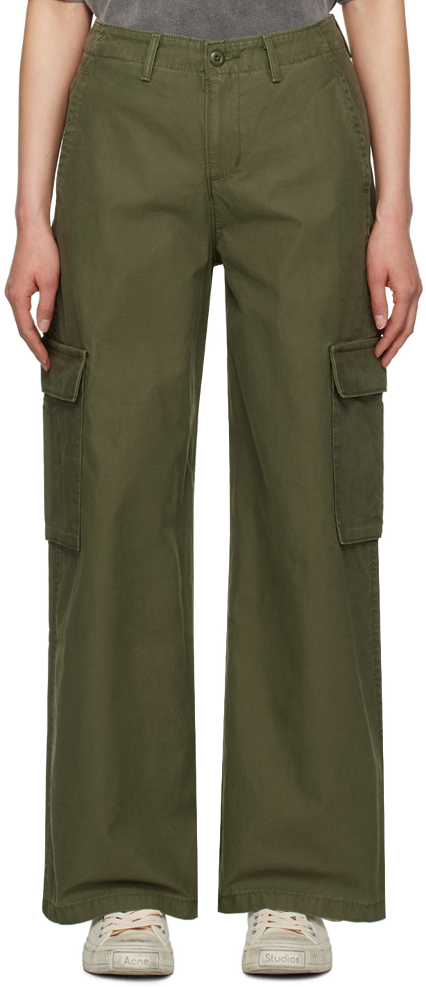 Levi's Mid-rise Cotton Cargo Pants In Olive Night