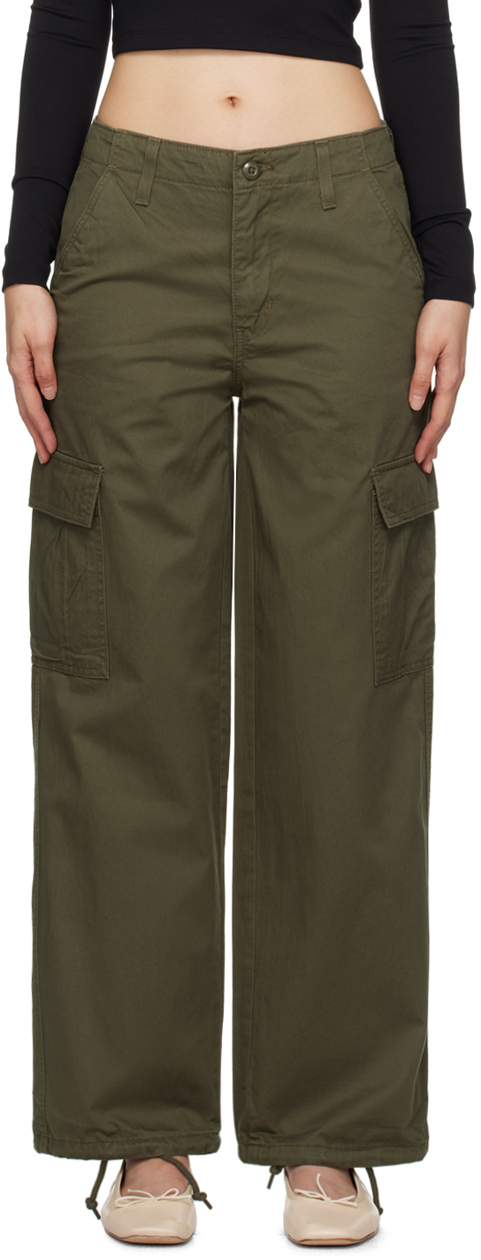 Levi's Green '94 Baggy Cargo Trousers In Army Green