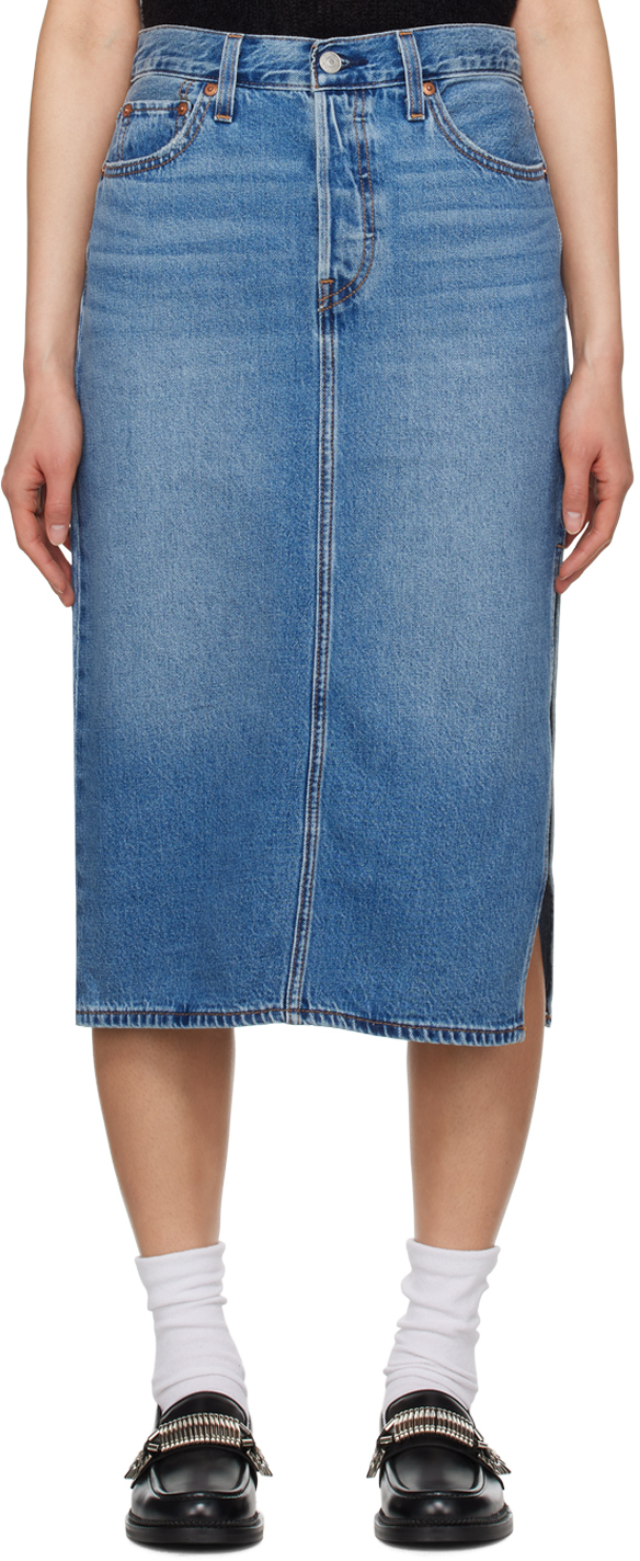 Levis denim midi sales skirt