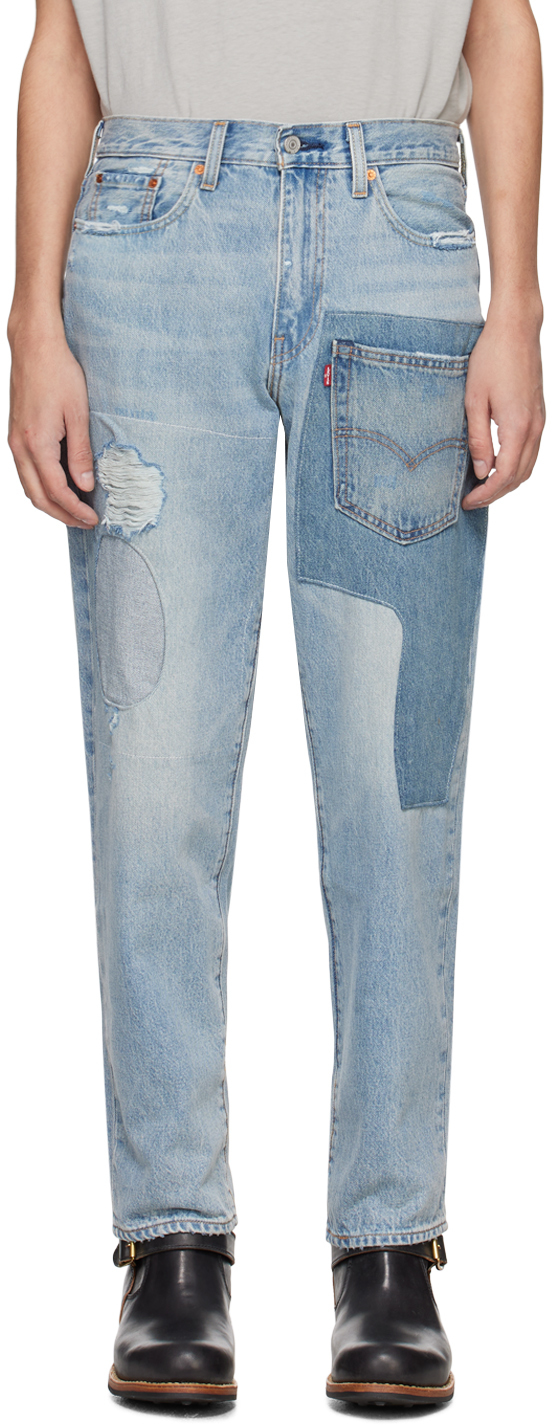 Levi's Blue 568 Stay Loose Jeans In Patch Yourself