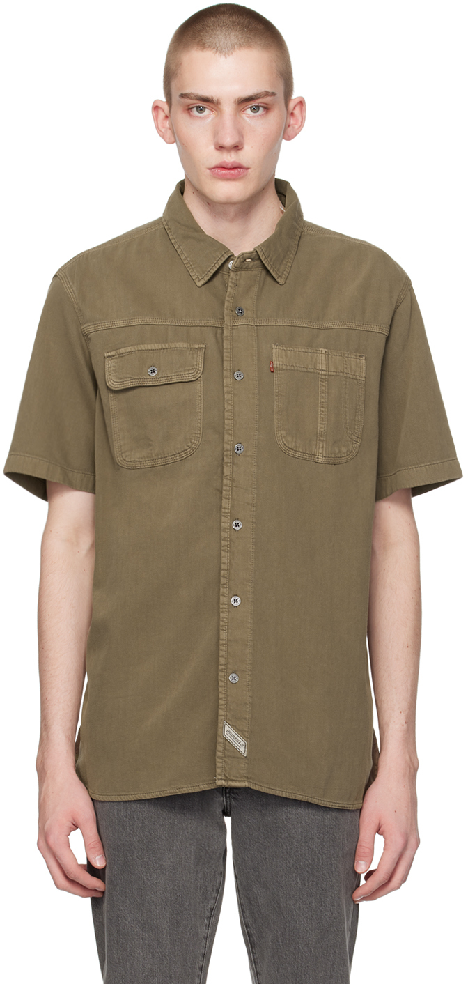 Shop Levi's Khaki Auburn Worker Shirt In Otter Natural G. Dye