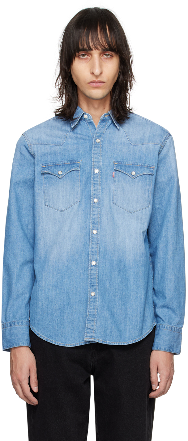 Levi's Barstow Western Shirt In Light Blu