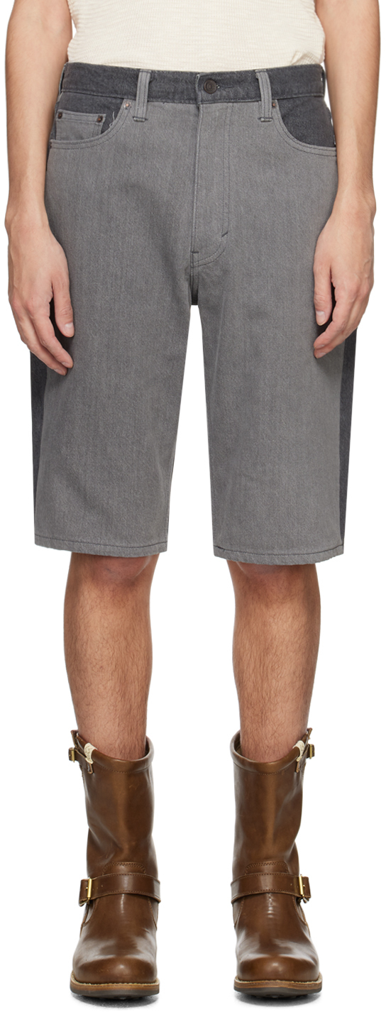 Levi's Gray Skateboarding Shorts In Crossed Out