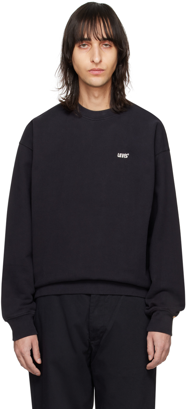 Shop Levi's Black Crewneck Sweatshirt In Black Agate