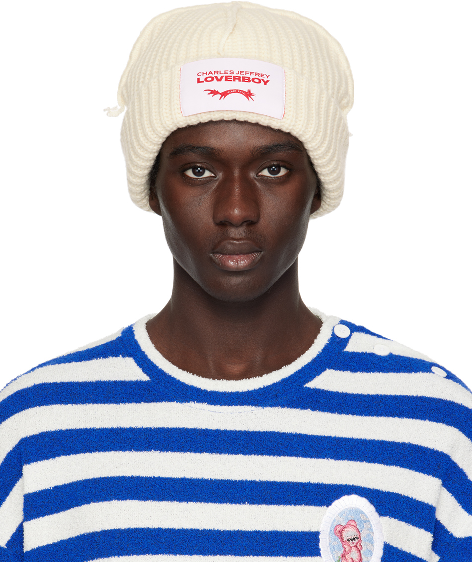 Off-White Label Beanie by Charles Jeffrey LOVERBOY on Sale