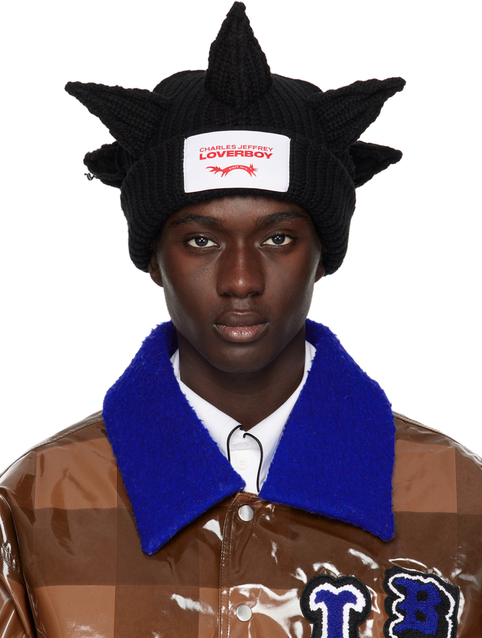 Charles Jeffrey LOVERBOY Black Berserker Beanie | Smart Closet