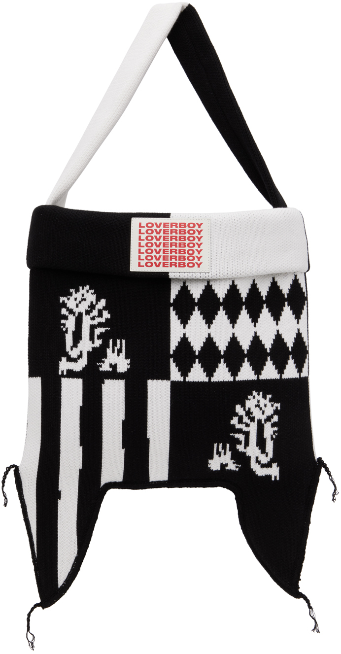 Charles Jeffrey LOVERBOY: Black & White Jacquard Tote | SSENSE