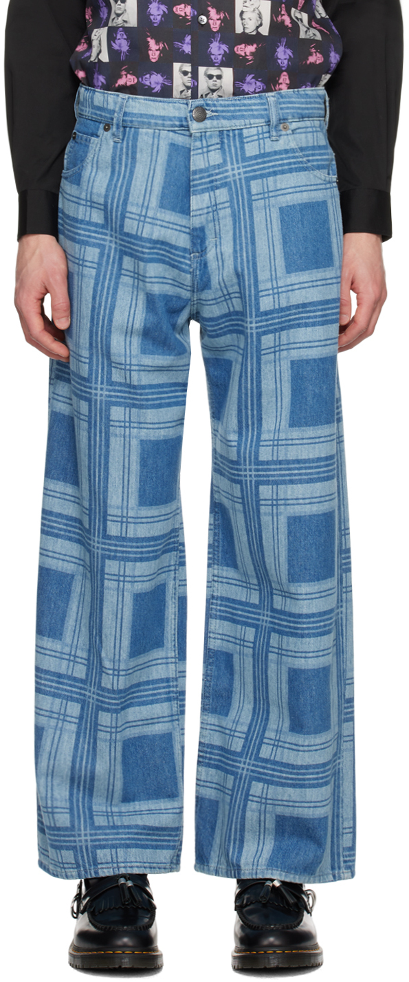 Charles Jeffrey Loverboy Blue Wide Jeans In Tardnm