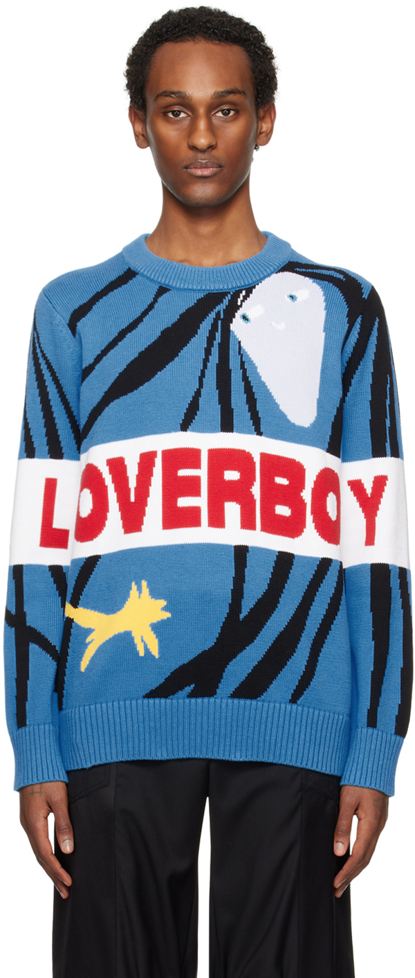 Shop Charles Jeffrey Loverboy Blue 'loverboy' Sweater In Prgpu
