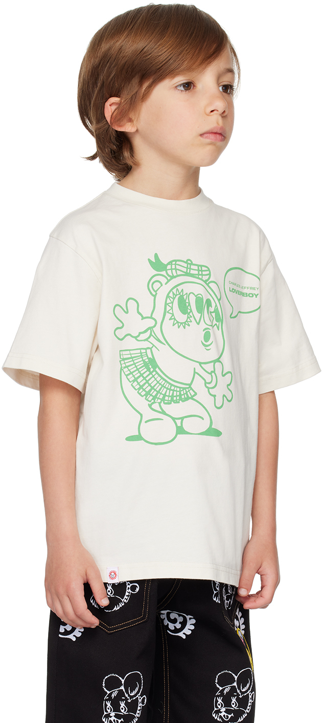 Charles Jeffrey Loverboy Kids Off-white Childs Artwork T-shirt In Ecru