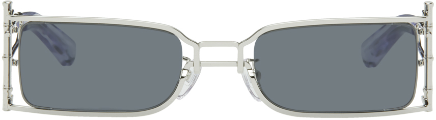 SSENSE Exclusive Silver Bamboo Sunglasses
