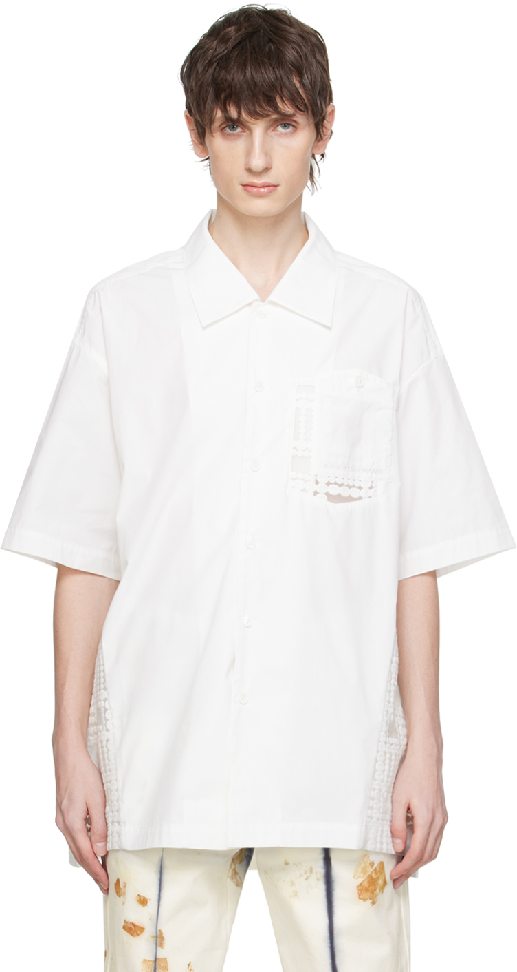 Feng Chen Wang: White Paneled Shirt | SSENSE