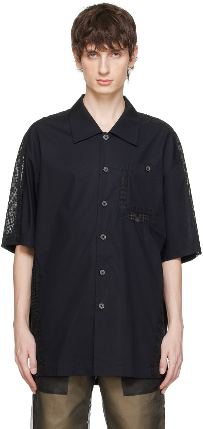 Black Lace Overlay Shirt