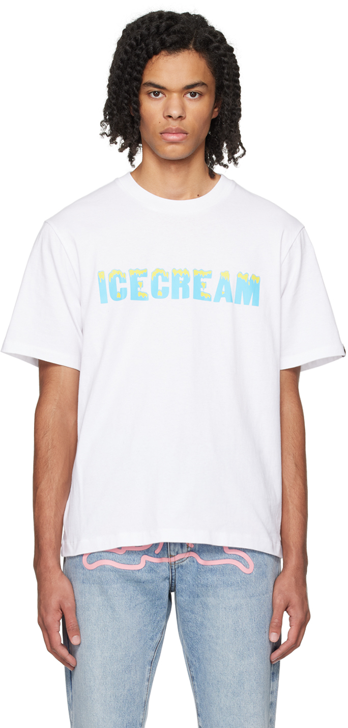 White Drippy T Shirt By Icecream On Sale