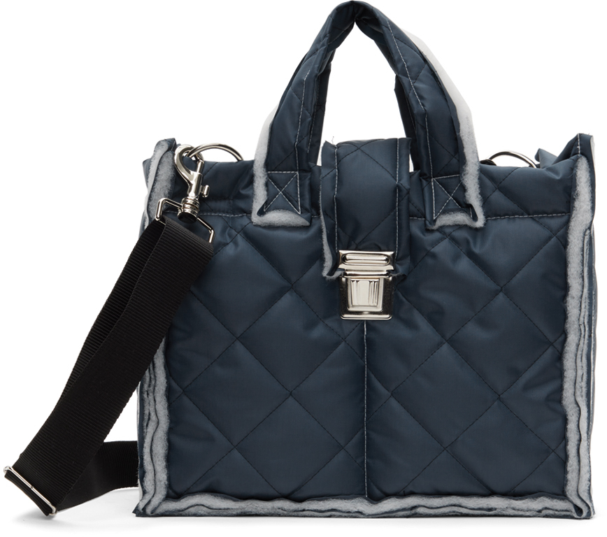 Camiel Fortgens Ssense Exclusive Navy Puffed Shopper S Bag