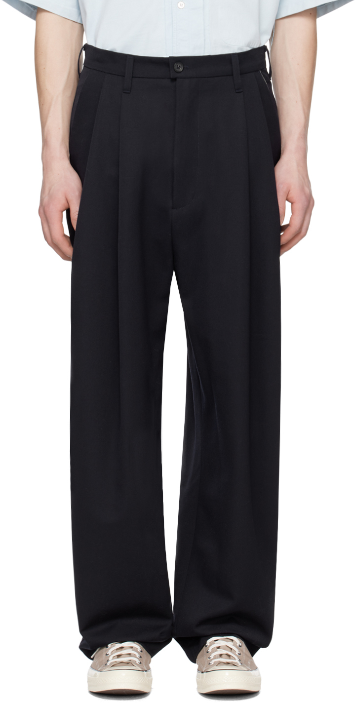 Camiel Fortgens: Navy Suit Trousers | SSENSE