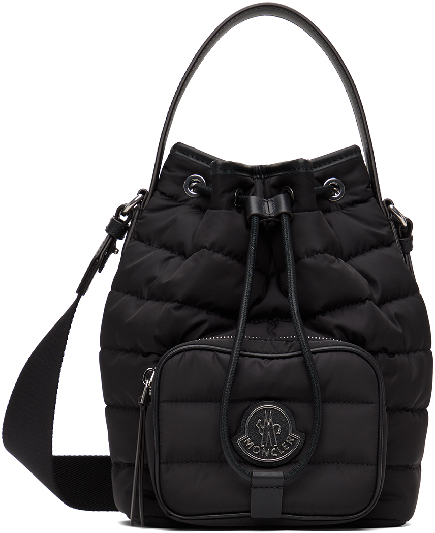 Shop Moncler Black Kilia Drawstring Bag In 999 Black
