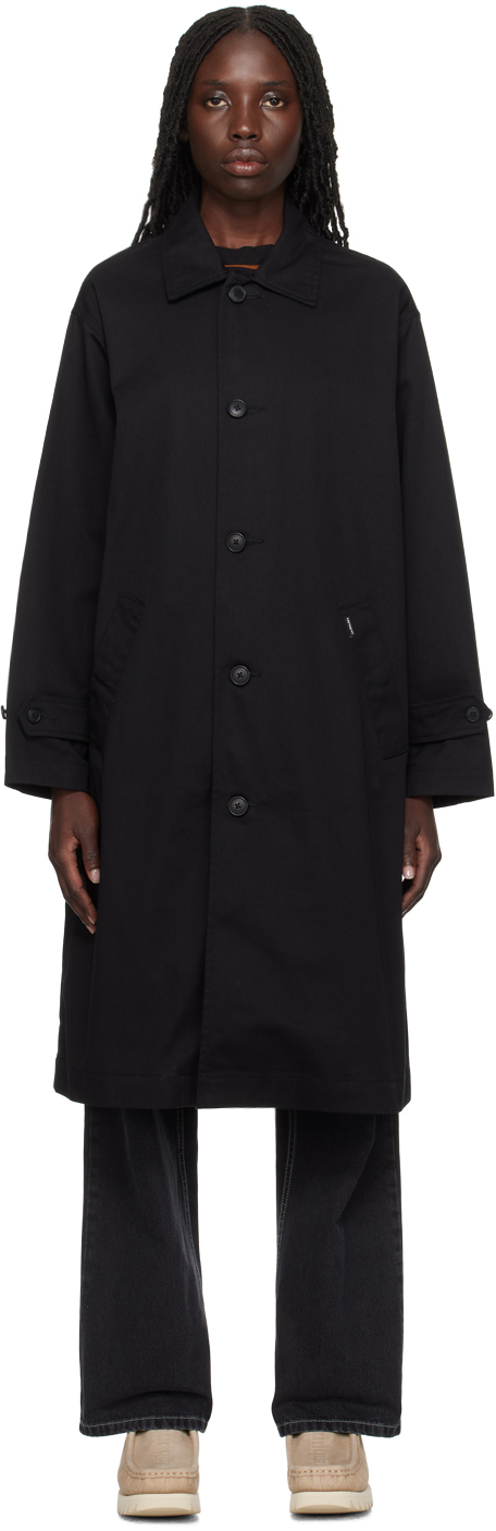 Carhartt Newhaven Single-breasted Coat In Black Rinsed