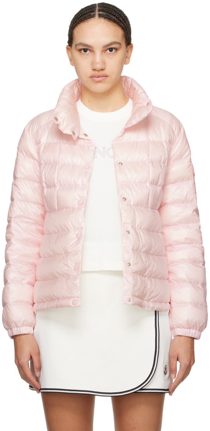 Moncler Thoiry Sparkly Down Puffer Jacket In 50b Pink
