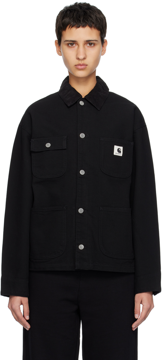 Shop Carhartt Black Og Michigan Jacket In Black/black Rinsed