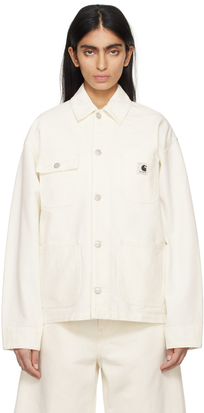 Shop Carhartt White Michigan Jacket In Wax