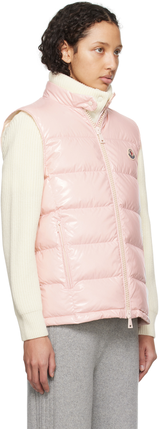 Moncler Padded Sleeveless Quilted Bodywarmer In Pink