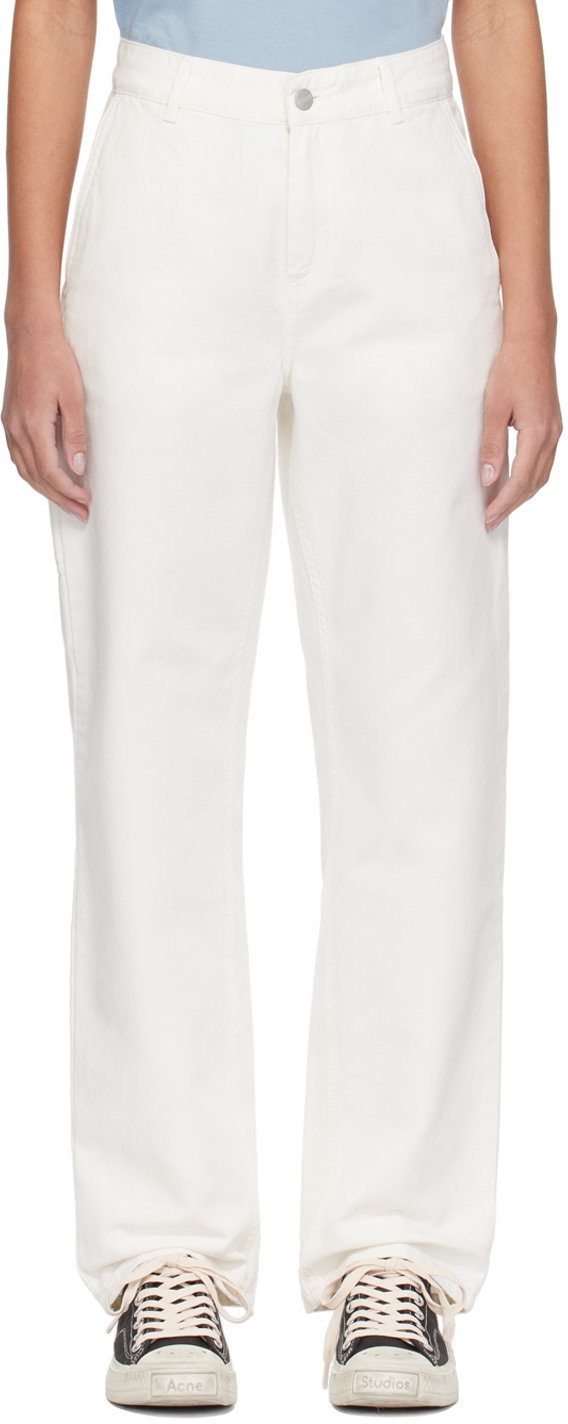 Carhartt W' Pierce Straight-leg Trousers In White