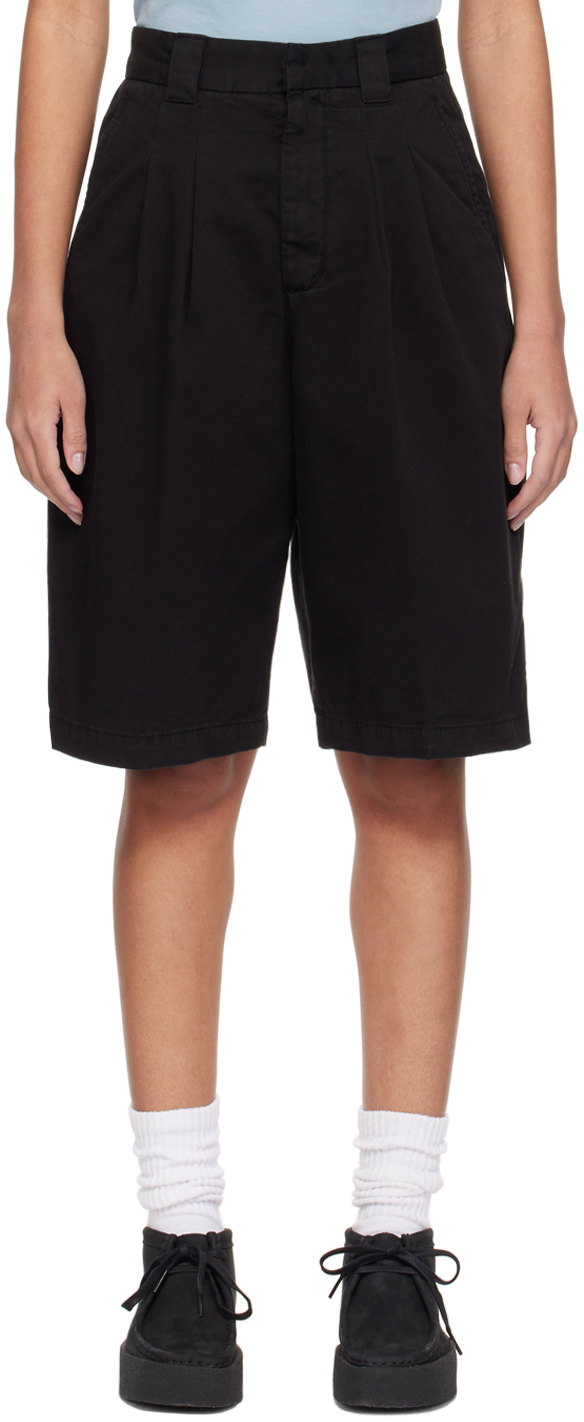 Shop Carhartt Black Tristin Shorts In Black Garment Dyed