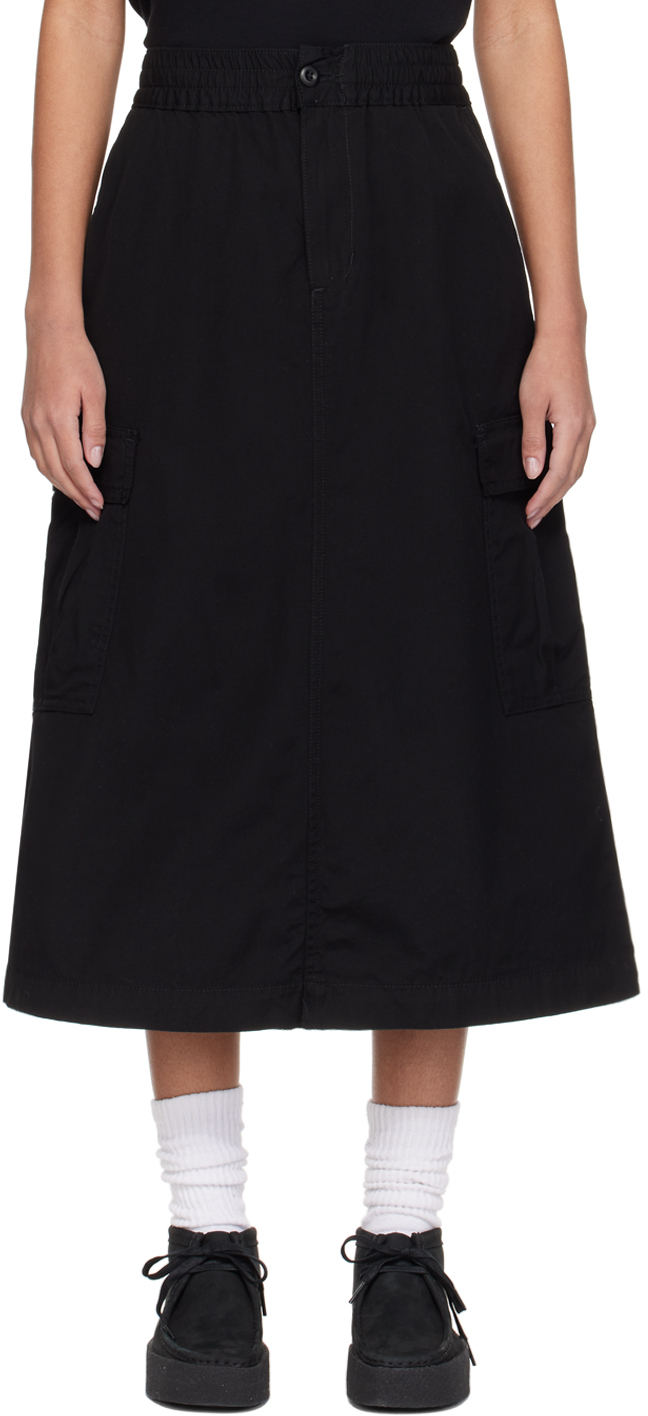 Shop Carhartt Black Jet Midi Skirt In Black Rinsed