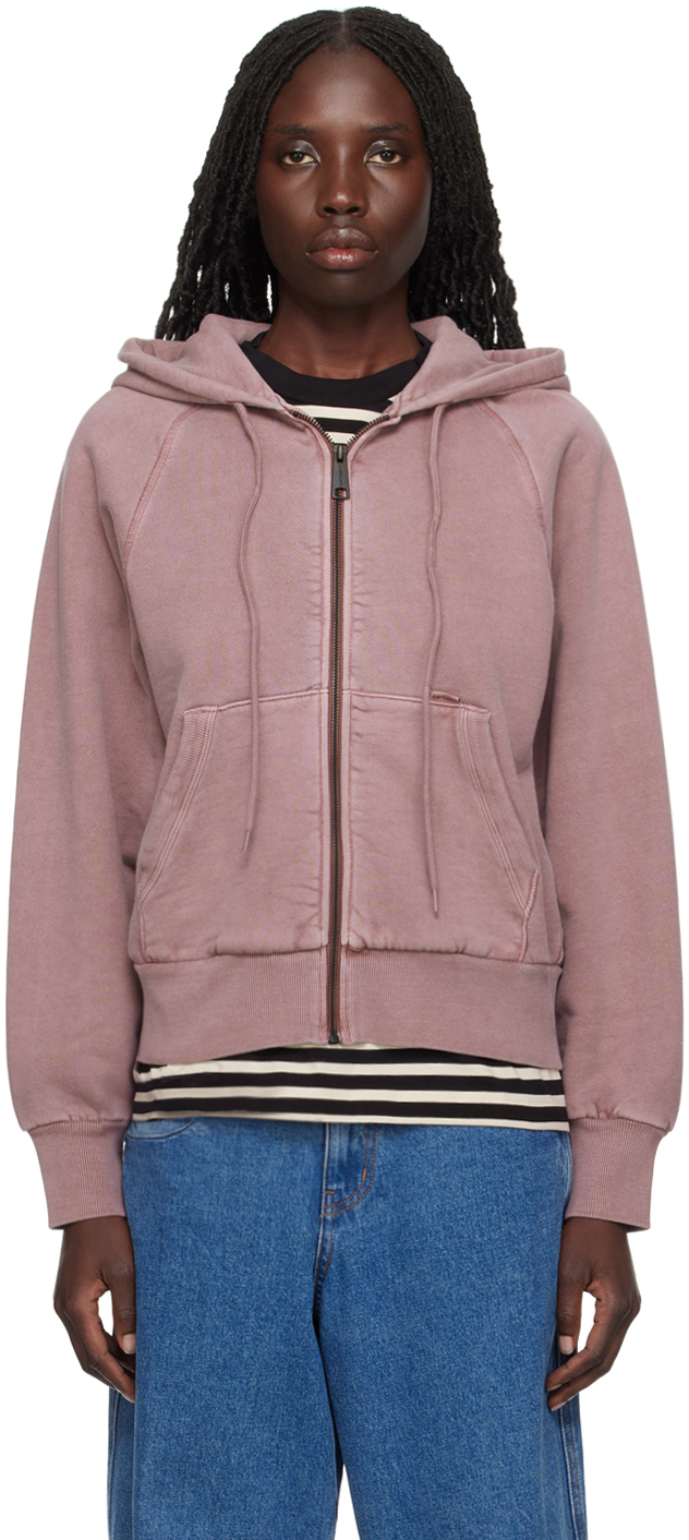 Carhartt WIP cotton sweatshirt Hooded Taos Sweat women's pink color  I032920.1XFGD