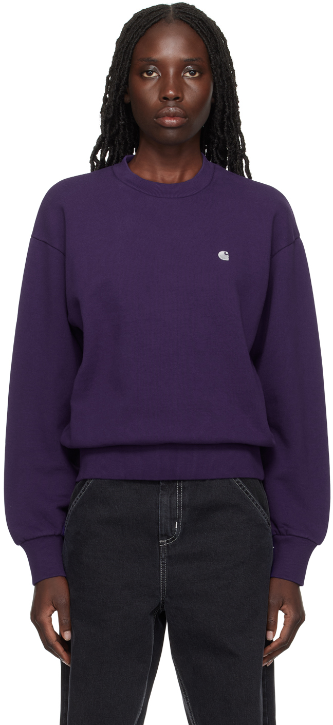 Carhartt Purple Casey Sweatshirt In Tyrian/silver