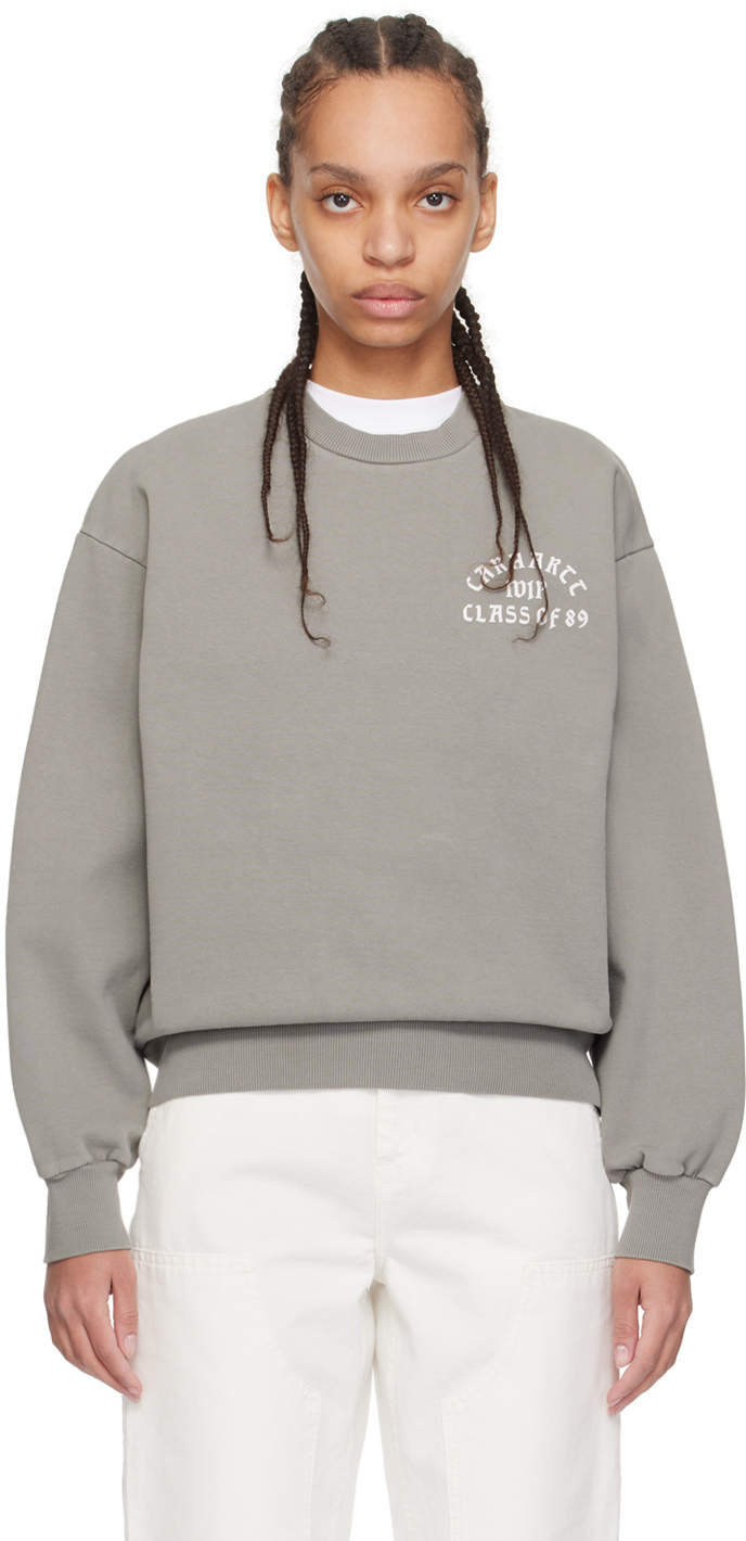 Shop Carhartt Gray 'class Of 89' Sweatshirt In Marengo / White