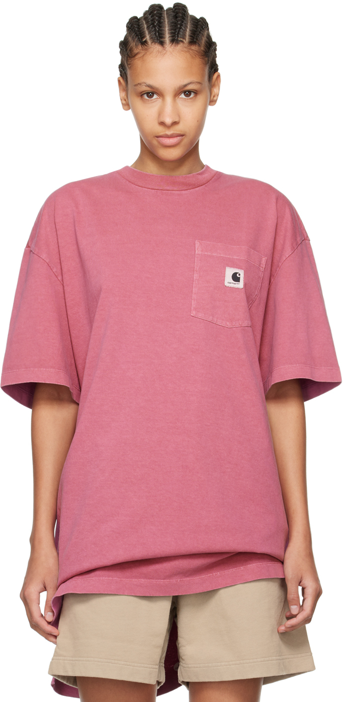 Shop Carhartt Pink Nelson Grand T-shirt In Magenta Garment Dyed
