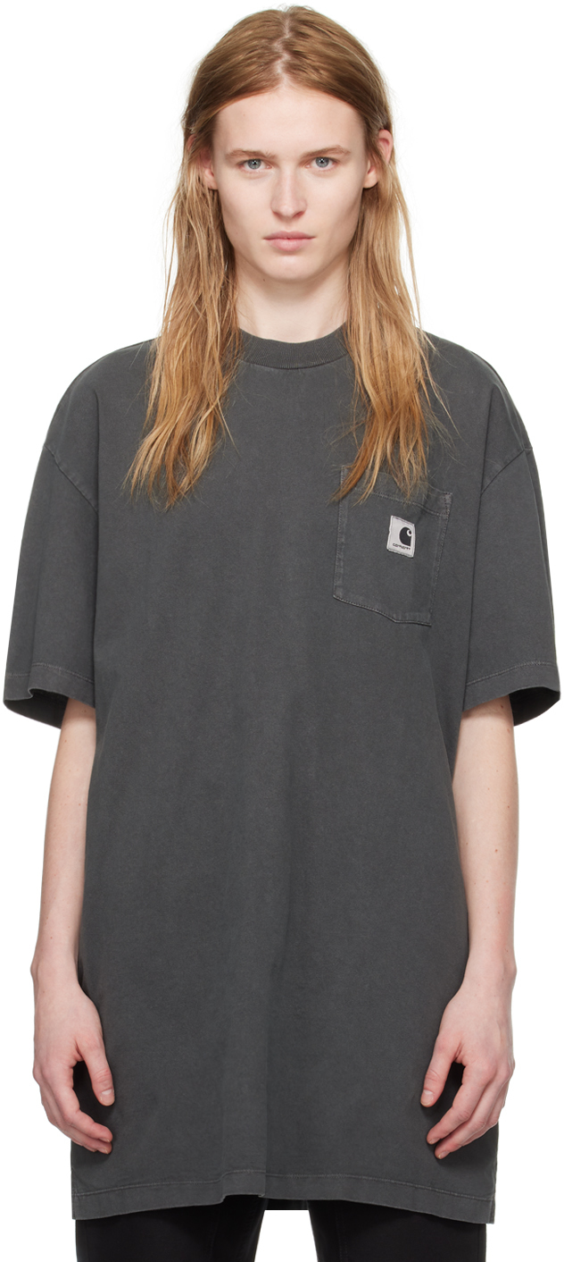 Carhartt Gray Nelson Grand T-shirt In Charcoal Garment