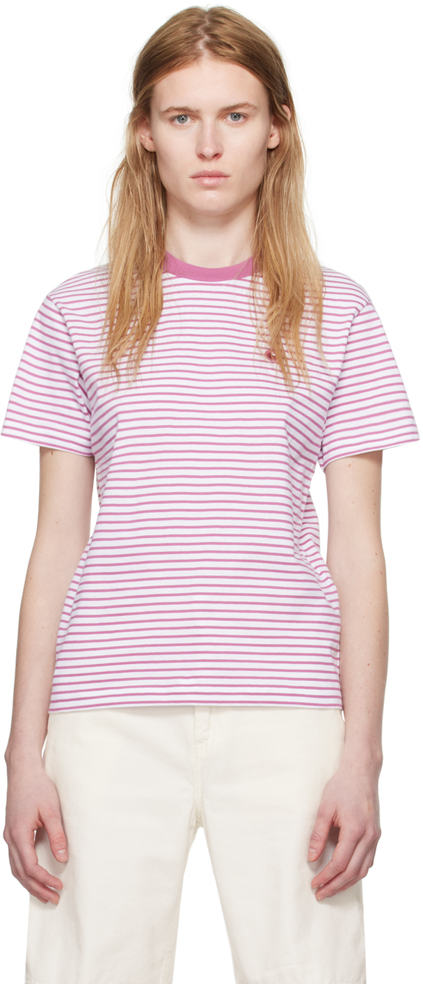 Shop Carhartt White & Pink Coleen T-shirt In White / Magenta