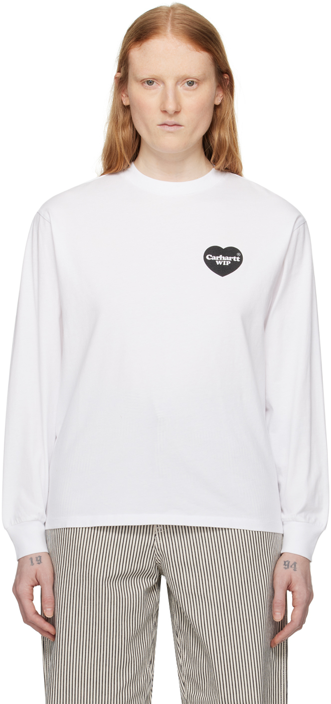 White Heart Bandana Long Sleeve T-Shirt