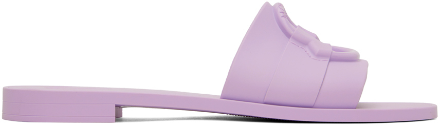 Shop Moncler Purple Rubber Sandals In 60i Lavender