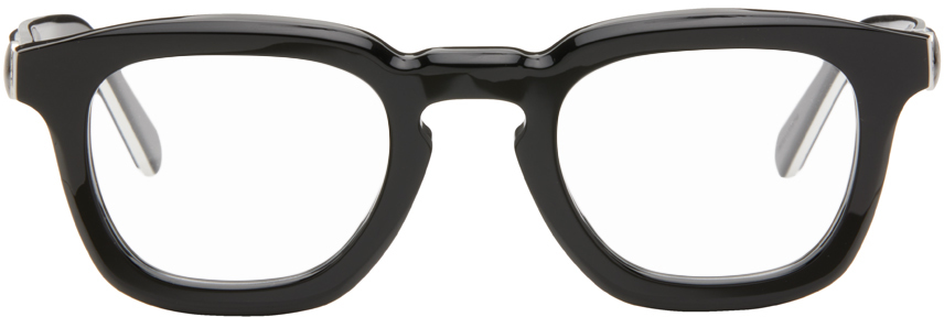 Moncler Black Square Glasses In 001 Shiny Black