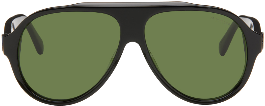 Moncler Black Aviator Sunglasses