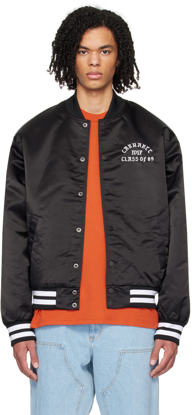 Carhartt Work In Progress: Black 'Class of 89' Bomber Jacket | SSENSE